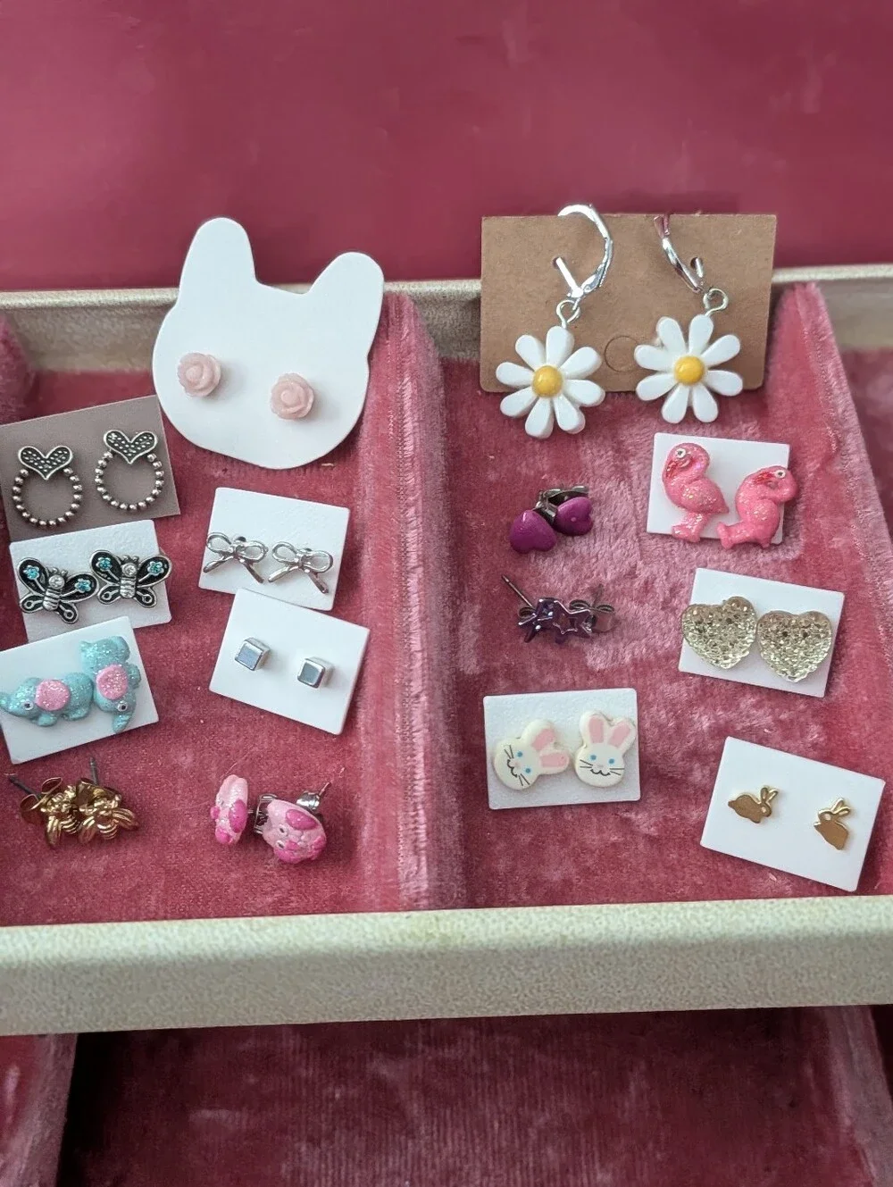 Girls Costume Jewelry Lot Bundle – Rings Earrings Bracelets Charms 54 pc